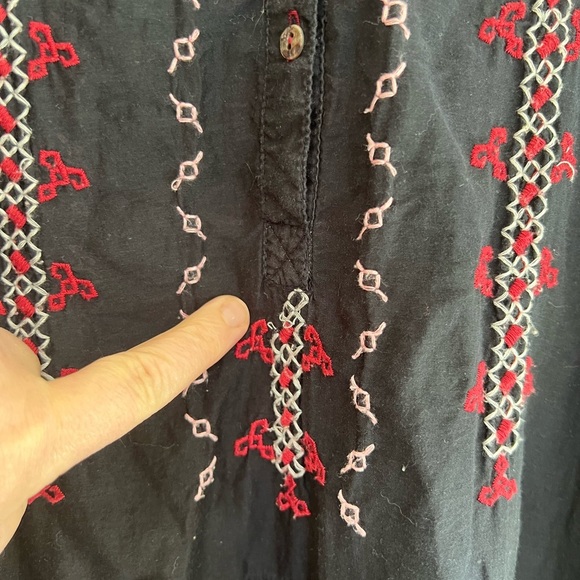 Johnny Was Embroidered 'Ava Peasant Dress’ Cotton/Silk Blend, size L - Picture 8 of 9